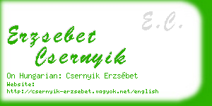 erzsebet csernyik business card